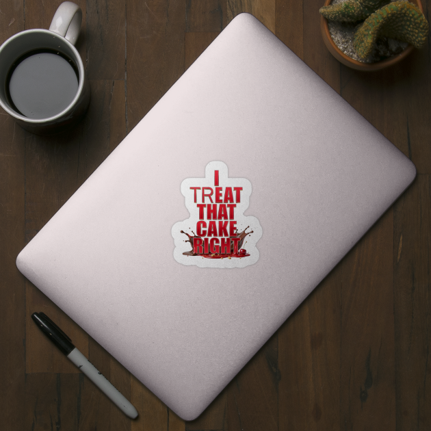 I Treat That Cake Right Splash Funny Sarcastic Humor by UrbanLifeApparel